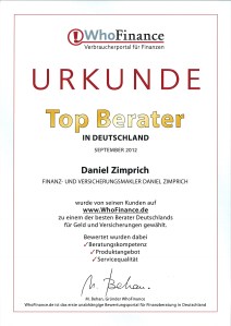 Urkunde Berater